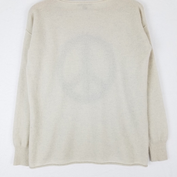 AUTUMN Cashmere Peace Sign Longsleeve Pull-over Sweater Large - Picture 8 of 10